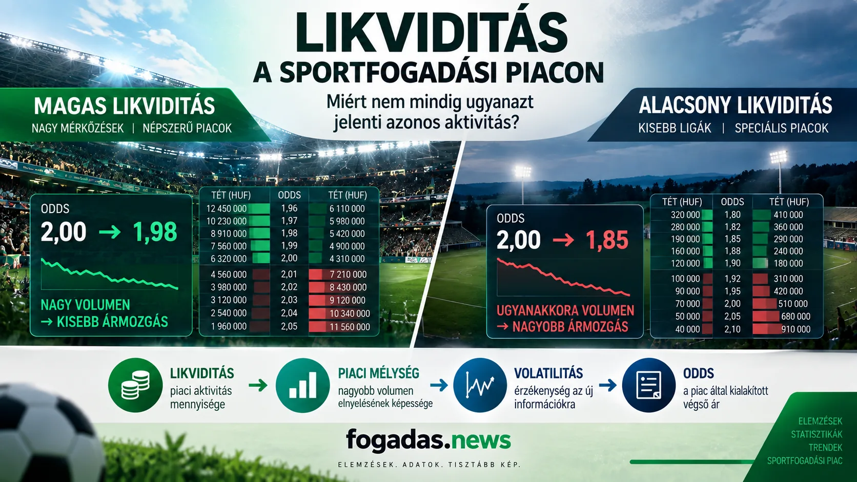 Likviditás a sportfogadási piacon – a magas és alacsony likviditás hatása az oddsok mozgására